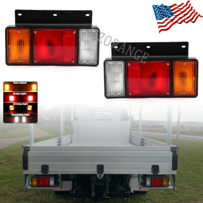 Pair Left+Right Tail Light Rear Lamp Fit For Isuzu NPR NQR NRR FSR FRR 1987-2020 - Image 1 of 4