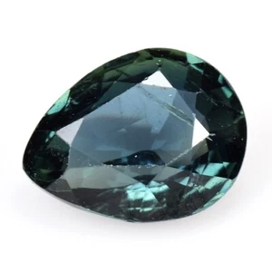 1,05 quilates y 7x5,5x3 mm _ PIEDRAS PRECIOSAS CORTE PERA ZAFIRO VERDE AZULADO NORMAL CALEFACCIÓN - Imagen 1 de 11
