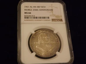 1961 Mobile 250Th Anniversary So Called Dollar NGC MS 66 - Picture 1 of 2