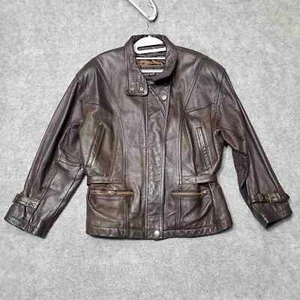 Vintage Wilsons Herren Lederjacke mittelbraun 100% Leder - Bild 1 von 11