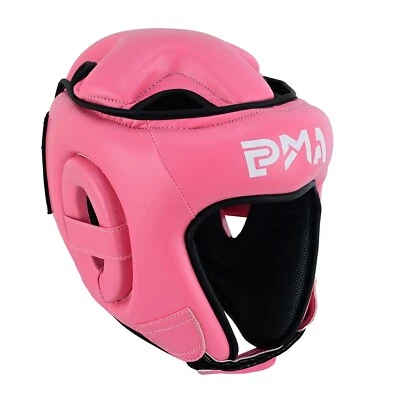 Leder Boxen Ultimate Kopfschutz Offen Gesicht Pink Helm Kick Mma Krav Maga - Bild 1 von 4