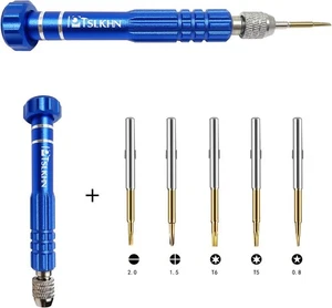 5-in-1 Multifunctional Small Screwdriver, PTSLKHN S2 Steel Magnetic Blue - Picture 1 of 6
