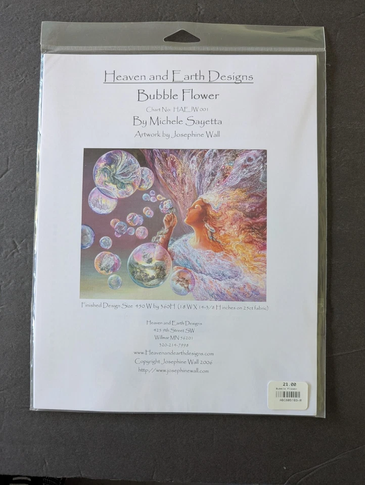 NEW Heaven & Earth Bubble Flower #HAEJW001 Counted Cross Stitch Kit 18 x 14 3/8" - Image 1 of 4