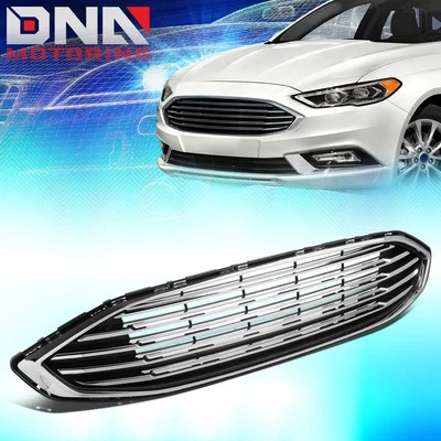 FOR 2017-2018 FORD FUSION FACTORY STYLE CHROME TRIM FRONT BUMPER UPPER GRILLE Foto 1 de 4