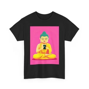 MAGLIETTA MONACO BUDDAH MAGLIETTA REGALO UOMO DONNA ZEN YOGA MEDITAZIONE ARTE CELLULARE SHIRT - Foto 1 di 17