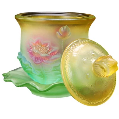  Decorative Temple Glass Creative Water Cup Decoration Ritual Bowls - Image 1 of 4