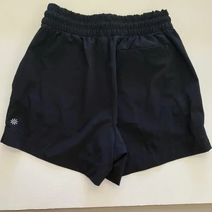 Athleta Girl Shorts Black 10 12 Large Girl Play More 3" Zip Pocktet Drawstring - Picture 1 of 4