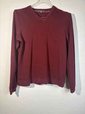 Ike by Ike Behar Men's Sz L Burgundy Lightweight Waffle Knit V-Neck Thermal Top - Image 1 of 4