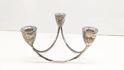 DUCHIN CREATE PLATA ESTERLINA 3 BRAZOS TRIPLE CANDELABRO MEDIADOS DE SIGLO MODERNO Foto 1 de 4
