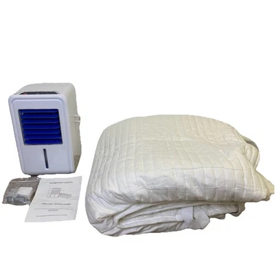 Almohadilla de colchón refrigerada por agua Anni Star blanco azul tamaño doble 71x37 control remoto Foto 1 de 4