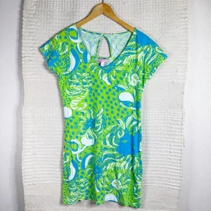 LILLY PULITZER limeade Roar of the Jungle Daniella Kurzarm Kleid SMALL - Bild 1 von 6