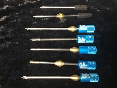 Lote de 7 cortadores uniformadores de orificio de flash de acero profesionales K&M Foto 1 de 3