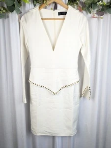 House of CB Damenkleid Größe UK Small weiß Nieten Smart/Casual verpackt PRELOVED - Bild 1 von 16
