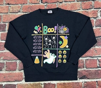 Sudadera De Colección Halloween Abuela Murciélagos Boo Esqueletos Linda Dibujos Animados Años 90 Mediana Foto 1 de 4