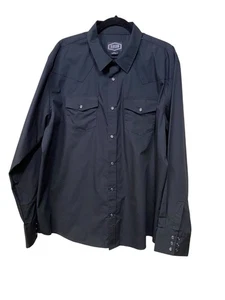 Camisa Gibson Trading Co. Para Hombres Negra Manga Larga Western Botón a Presión XXL M02 C - Imagen 1 de 3