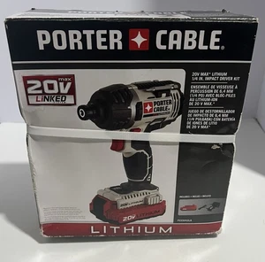 CAVO PORTER 20V MAX* 1/4 di pollice Kit Avvitatore a Percussione Senza Fili, Testa Esagonale Testata - Foto 1 di 5