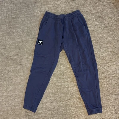 Under Armour Project Rock Fleece Pants Men's Purple Tapered Joggers Sweats Sz L  Foto 1 de 4