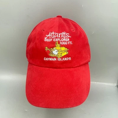 Gorra de béisbol Anvil para hombre talla única roja Atlantis Deep Explorer 1000 pies Islas Caimán Foto 1 de 4