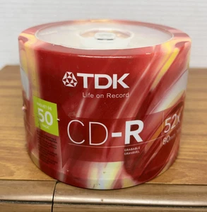 TDK CD-R Data 80 Minute 700 MB 52x 50 Pack Spindle Brand-NEW Sealed - Picture 1 of 4