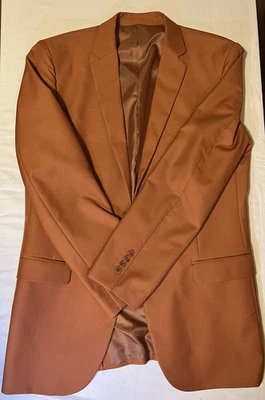 Alain Dupetit 2-Pce SUIT Burnt Orange 42 L Jacket - Pants-36w - Image 1 of 4