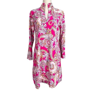 Jude Connally Paisley Print Shift Dress Pink Multicolor Women’s Medium Stretchy - Picture 1 of 10