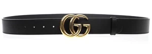 GUCCI LEDERGÜRTEL SCHWARZ LEDER DOPPEL G SCHNALLE 105/42 GEBRAUCHT - Bild 1 von 5
