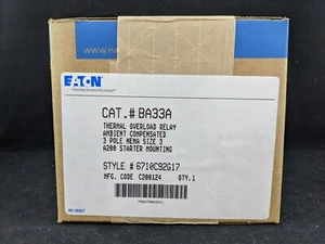 RELÉ DE SOBRECARGA DE BLOQUE DE BLOQUE Eaton BA33A TIPO B, COMP AMB 3P PARA ARRANQUE - Imagen 1 de 6