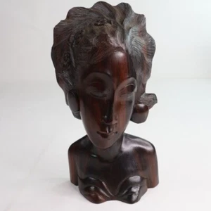 Escultura de madera tallada busto mujer balinesa vintage estatua Bali indonesia Bali - Imagen 1 de 12
