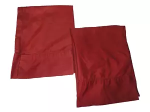 ROYAL SATEEN RED DAMASK SMALL STRIPES DOBBY (2) KING PILLOWCASES 20X37 - Picture 1 of 6