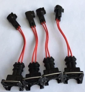 EV1 Jetronic Buchse Auf EV6 Uscar Stecker Einspritzventil Draht Adapter 4 Pack - Picture 1 of 2