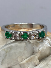 0.50 Ct Lab Created Diamond & Emerald Wedding Ring Solid 950 Platinum Size 7 8 9