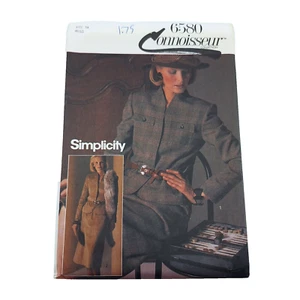 Simplicity 6580 VTG 80s Misses Lined Suit Jacket Skirt Pattern UC FF OOP - Picture 1 of 6