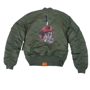 Seltene Alpha Industries MA-1 Flugbomberjacke Größe Reg großer Rückendruck neu mit Etikett - Bild 1 von 8