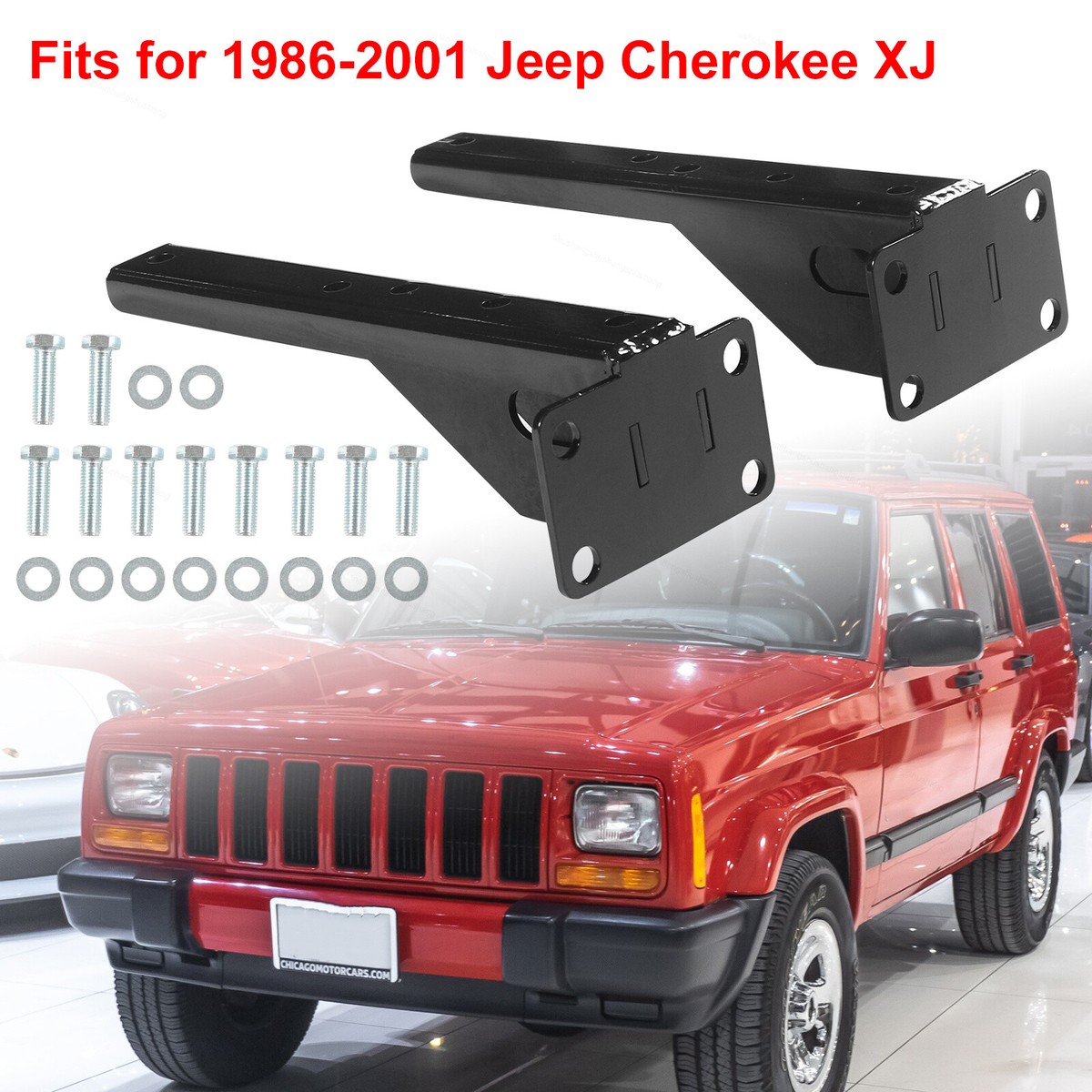 Kentrol 30527 Rear Bumper Brackets pair Polished Stainless Steel - Midwest Jeep Willys