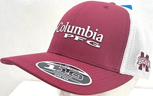 NEW Mississippi State MSU Bulldogs Maroon Columbia Mesh Snapback Trucker Cap Hat - Picture 1 of 9