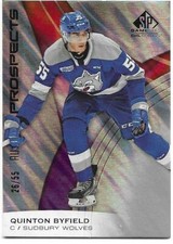 2019-20 UD Upper Deck CHL Sp Game Used QUINTON BYFIELD #25 Prospects 26/55