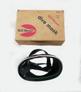 VINTAGE 1960's NEMROD CLASSIC BLACK OVAL SCUBA DIVING MASK -IN BOX! - Picture 1 of 3