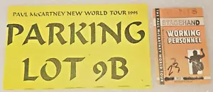 Paul McCartney New World Tour 1993 Giants Stadium Stage Hand 2 Passes & Park . - Picture 1 of 6