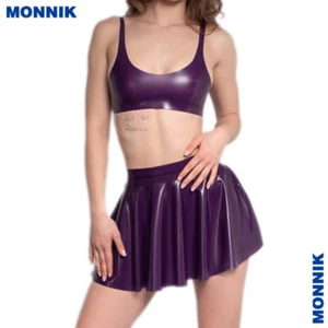 Latex Handmade Purple Top and Skirt Set Costume Cosplay Party Wear Fetish BDSM - Picture 1 of 11