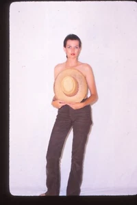 Vintage Film Slide 1975 Pretty Lady Model Sexy Semi Nude Topless - Picture 1 of 1
