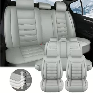 For Toyota Car Seat Covers Full Set Leather 5-Seats Front +Rear Protector Gray - Picture 1 of 12