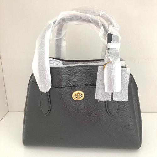 Borsa a tracolla Coach 91740 Lora Carryall 30 nuova con etichette in pelle nera