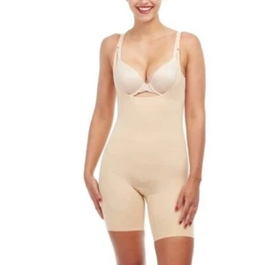 Power Series Tummy Control Open-BustMid-Thigh Bodysuit Size 3X Slimming - Picture 1 of 12