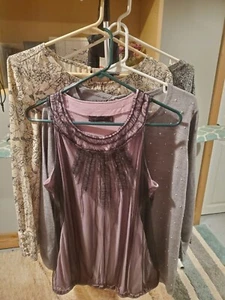 Limited Womens Tops - L - LOT OF 4 - Purple Tank; Cream Floral; Sweater; Beads  - Picture 1 of 14