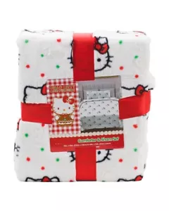 HELLO KITTY Polka Dot Faux Fur FULL/QUEEN Comforter and Sham Set NEW - Picture 1 of 1