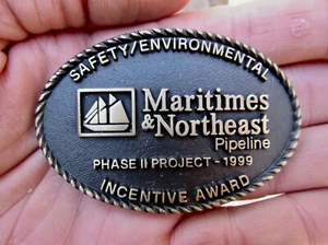 Vintage MARITIMES & NORDOSTEN Gürtelschnalle M&NP Pipeline GAS Anlage Messing SELTEN Sehr guter Zustand ++ - Bild 1 von 4