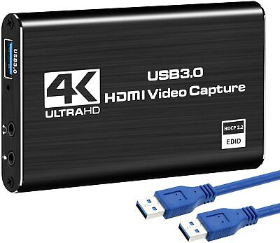 DIGITNOW 4K Audio Video Capture Card, USB 3.0 HDMI Video Capture Device Full HD • 19.99£
