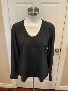 Brunello Cucinelli Dark Gray Cotton T-Shirt w/ Silk Sleeves, Size XL