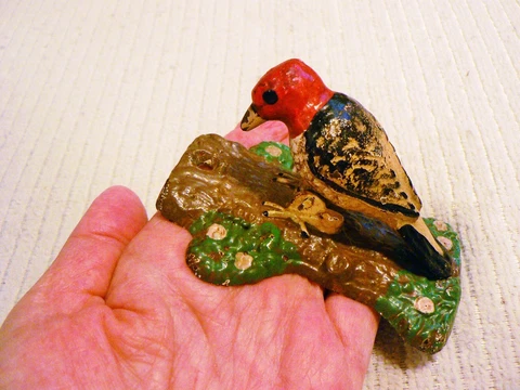 ANTIQUE VINTAGE HUBLEY WOODPECKER #251 CAST IRON DOOR KNOCKER 1930's HTF Cover