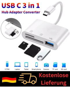 3-in-1 USB C aufSpeicherkartenleser Adapter SD Micro SD Hub OTG USB 3.0 - Bild 1 von 10